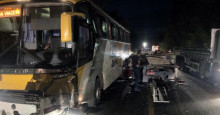 VÍDEO: caminhonete colide com ônibus de passageiros na BR-343 em Altos