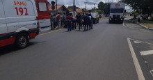 Colisão entre ônibus e motocicleta deixa mulher ferida em Campo Maior
