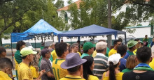 Apoiadores de Bolsonaro protestam em frente ao 25 BC nesta quarta-feira em Teresina