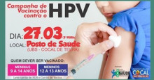 Secretaria de Saúde convoca meninos e meninas para vacinação contra HPV