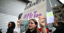 Centenas marcham em Hollywood em campanha contra abuso sexual