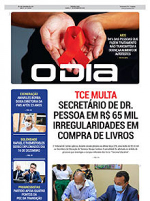 Jornal O Dia - TCE multa secretário de Dr. Pessoa em R$ 65 mil irregularidades em compra de livros
