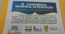 SEMED realizará III Conferência Municipal de Educação em Pedro II