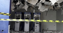 Bandidos explodem caixas eletrÃ´nicos na Frei Serafim