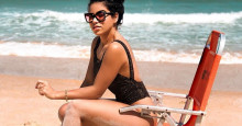 Ex-BBB Elana Valenaria curte dia de praia no Rio de Janeiro
