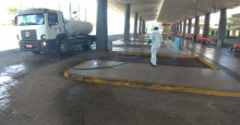 Ãguas de Teresina faz a desinfecção preventiva no Terminal Rodoviário