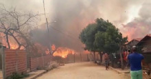 Incêndio de grandes proporções chega perto de casas em Angical do Piauí