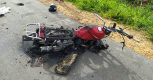 BR-135: Motocicletas pegam fogo em colisão e duas pessoas morrem