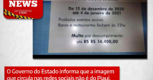 Fake News: decreto que restringe funcionamento de bares no Piauí é falso