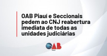 OAB Piauí e Seccionais pedem ao CNJ reabertura imediata de todas as unidades judiciárias