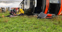 Ônibus que saiu de Teresina tomba e deixa feridos no Distrito Federal