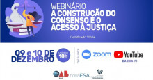 OAB Piauí realiza webinário “A construção do Consenso e o acesso à justiça multiportas”