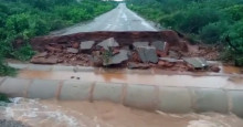 VÍDEO: PI 143 se rompe entre Jacobina e Conceição do Canindé após chuva