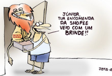 Confira a charge de Jota A publicada nesta quinta-feira (13/04) no Jornal O Dia