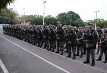 Policiamento ostensivo é reforçado com alunos do Curso de Formação de Soldados